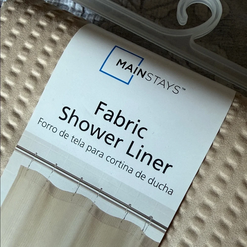 Mainstays Beige Fabric Shower Liner